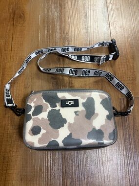 UGG Janey II clear calf hair camo crossbody purse